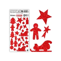 Cléopâtre - Jeu d'adhésifs de décoration - 27 pièces - noël - 10 - 40 mm - rouge - non permanent