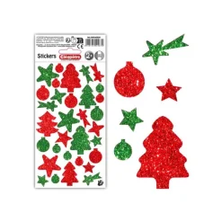 Cléopâtre - Jeu d'adhésifs de décoration - 32 pièces - noël - 10 - 40 mm - vert, rouge - non permanent
