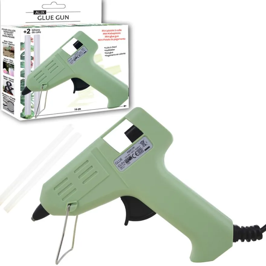 Cléopâtre - Mini pistolet applicateur de colle - avec 2 bâtons de colle