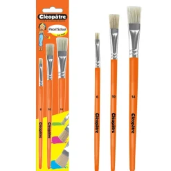 Cléopâtre - Pack de 3 brosses - soie de porc - N° 6, 10,14