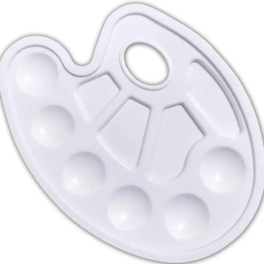 Cléopâtre - Palette de peinture en plastique ovale - blanche