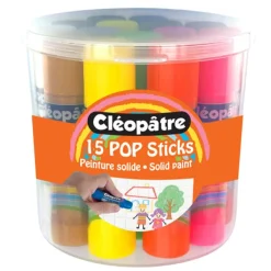 CLÉOPÂTRE – Pop Sticks peinture solide hypoallergénique – 15 couleurs × 5 g