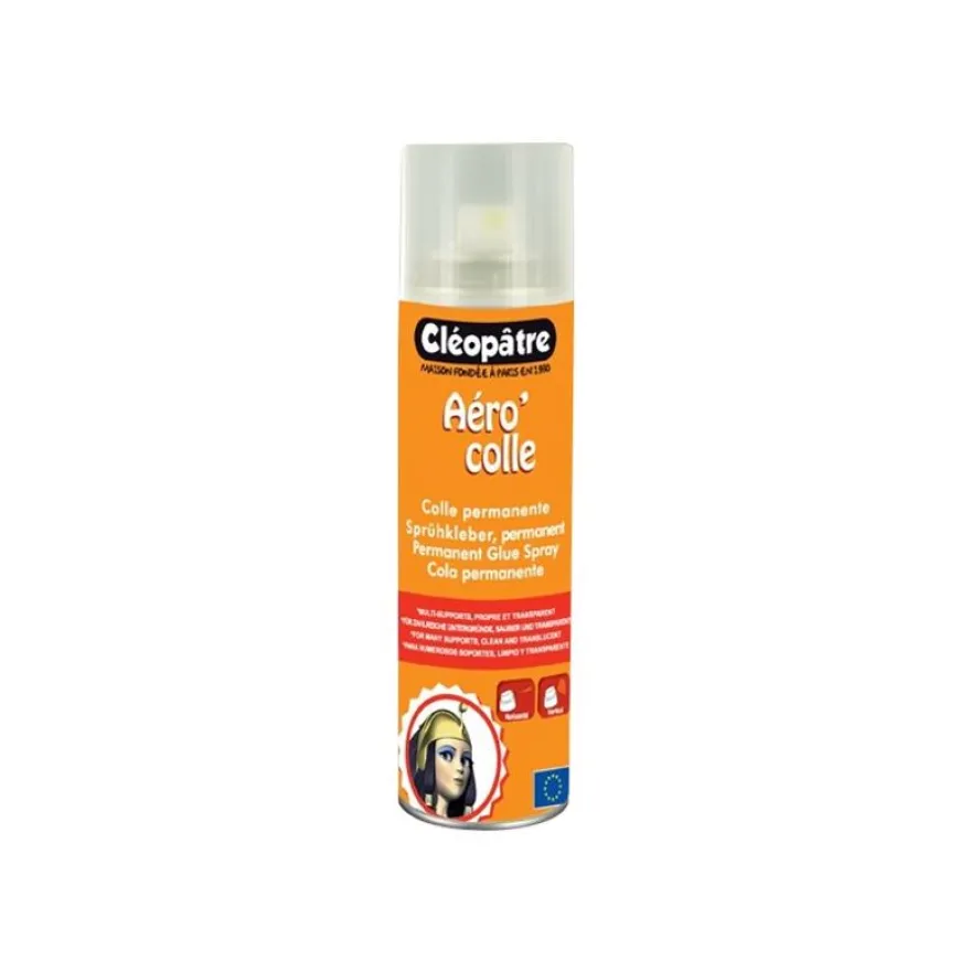 Cléopâtre Aéro'colle - Bombe de colle aérosol - 250 ml - Permanent
