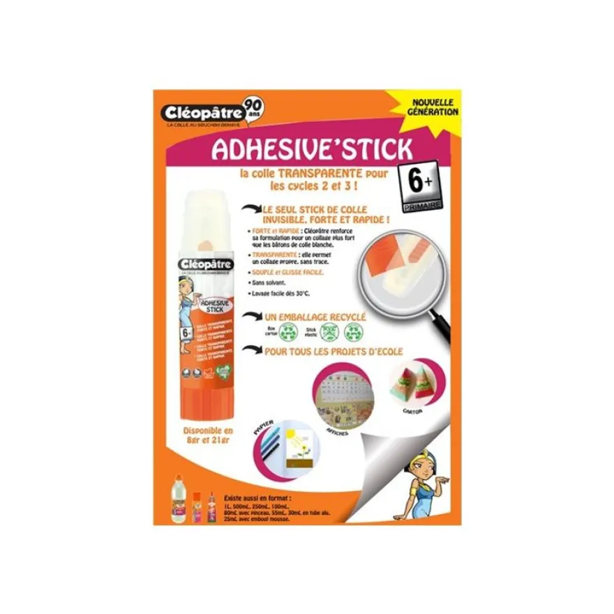 Cléopâtre Cléostick - Bâton de colle - 8 g - transparent