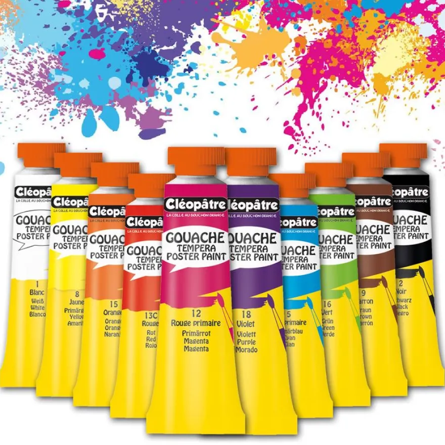 Cléopâtre NÉFERTARI - Pack de 10 gouaches - couleurs assorties - 10 ml