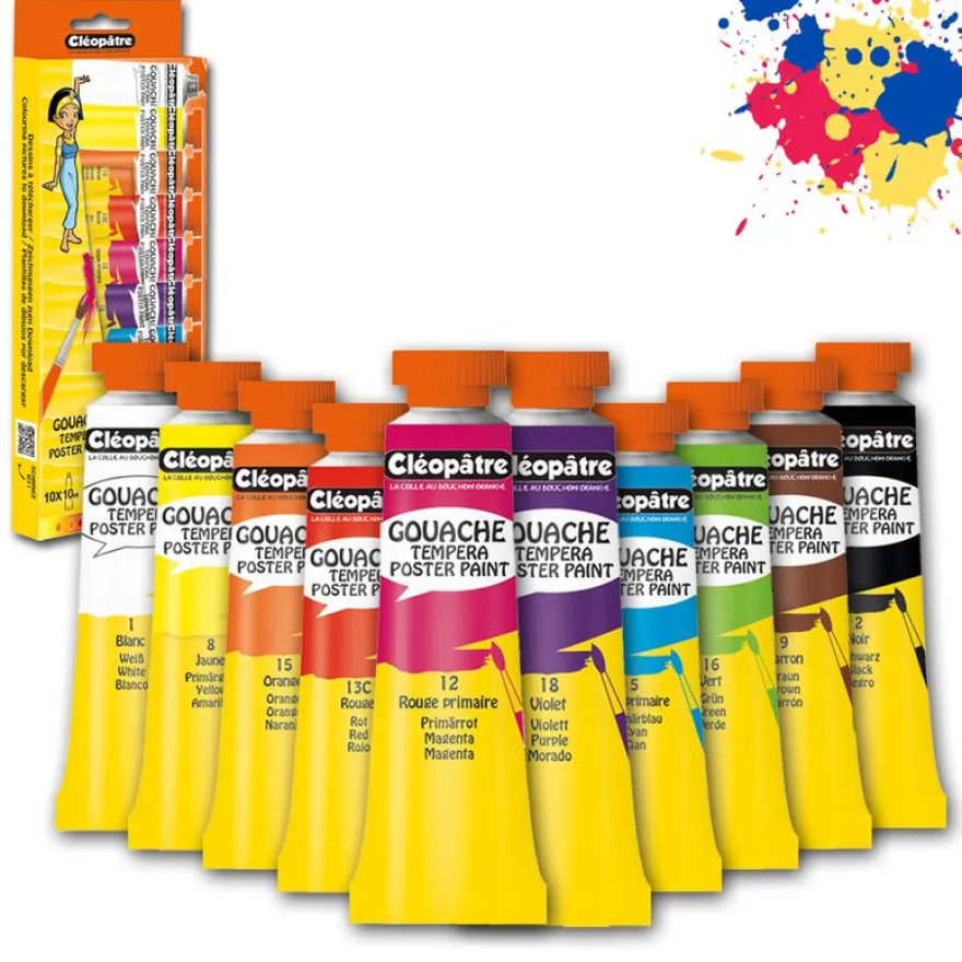 Cléopâtre NÉFERTARI - Pack de 10 gouaches - couleurs assorties - 10 ml