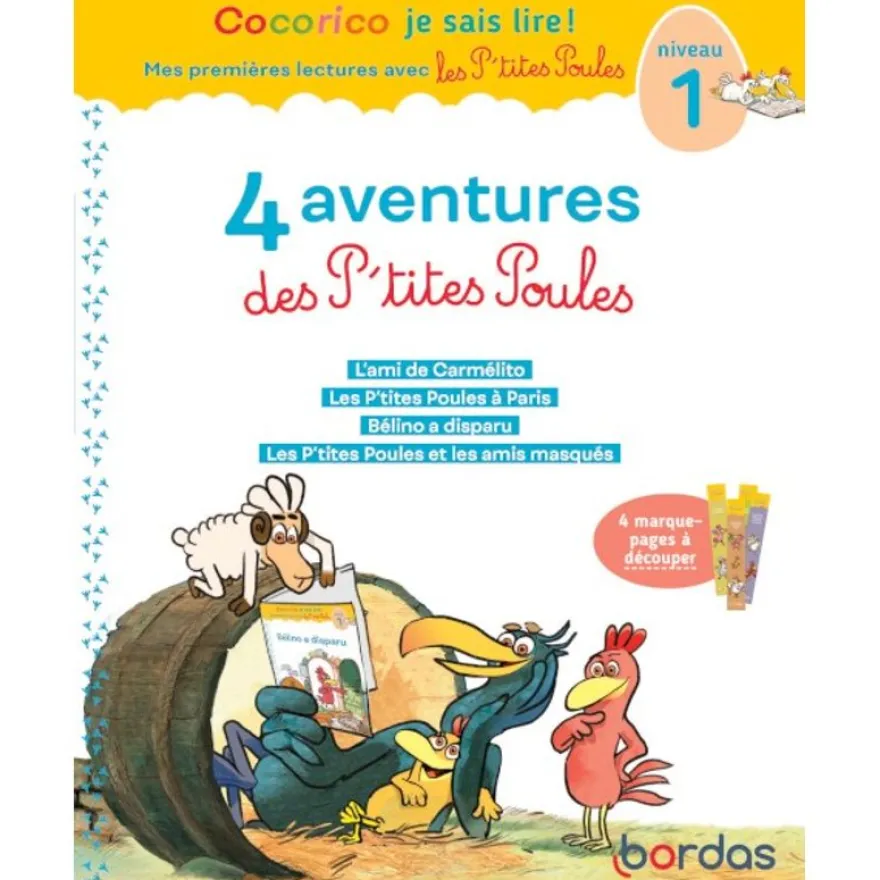 Cocorico Je sais lire! 1ères lectures : les P'tites Poules - 4 aventures Niveau 1