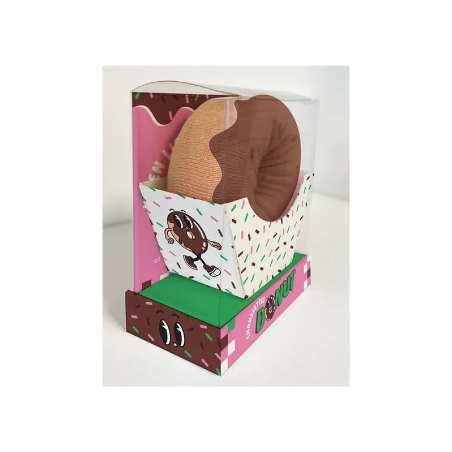 Coffret When life "socks", eat a donut, love choco - livre - paire de chaussettes en chocolat