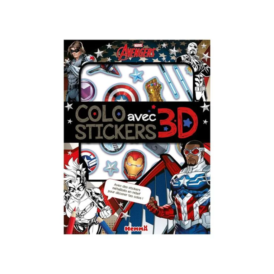 Colo avec stickers 3D - Marvel Avengers - livre de coloriage / d'activités
