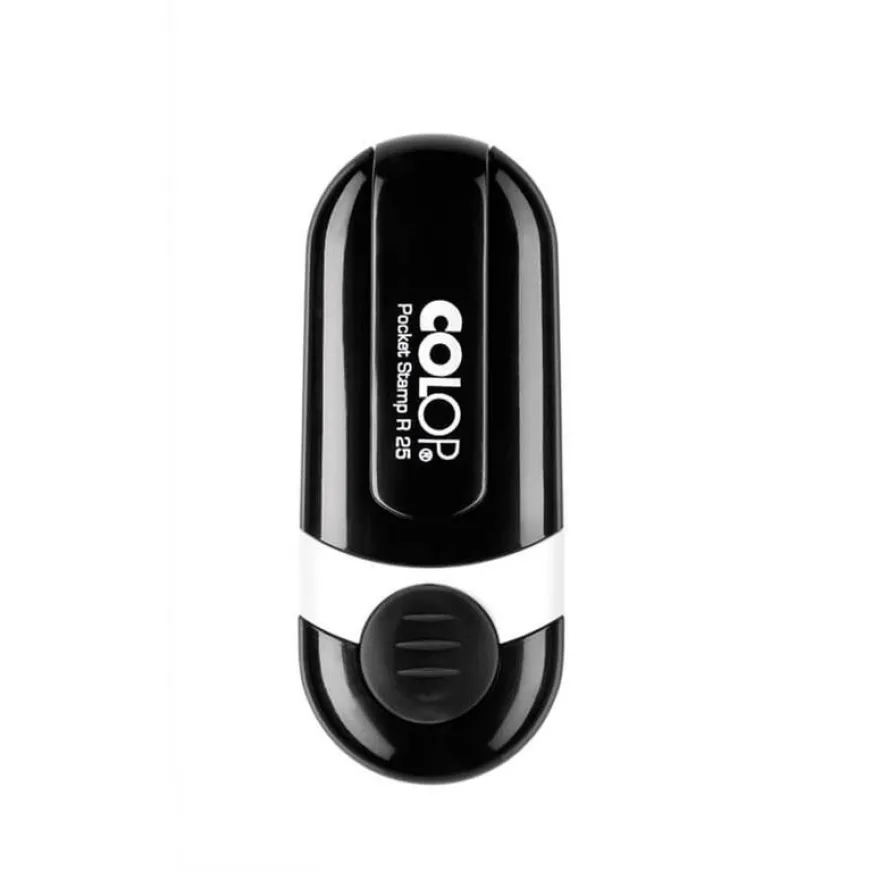 Colop Pocket Stamp R25 - Tampon de poche personnalisable - 4 lignes - format rond