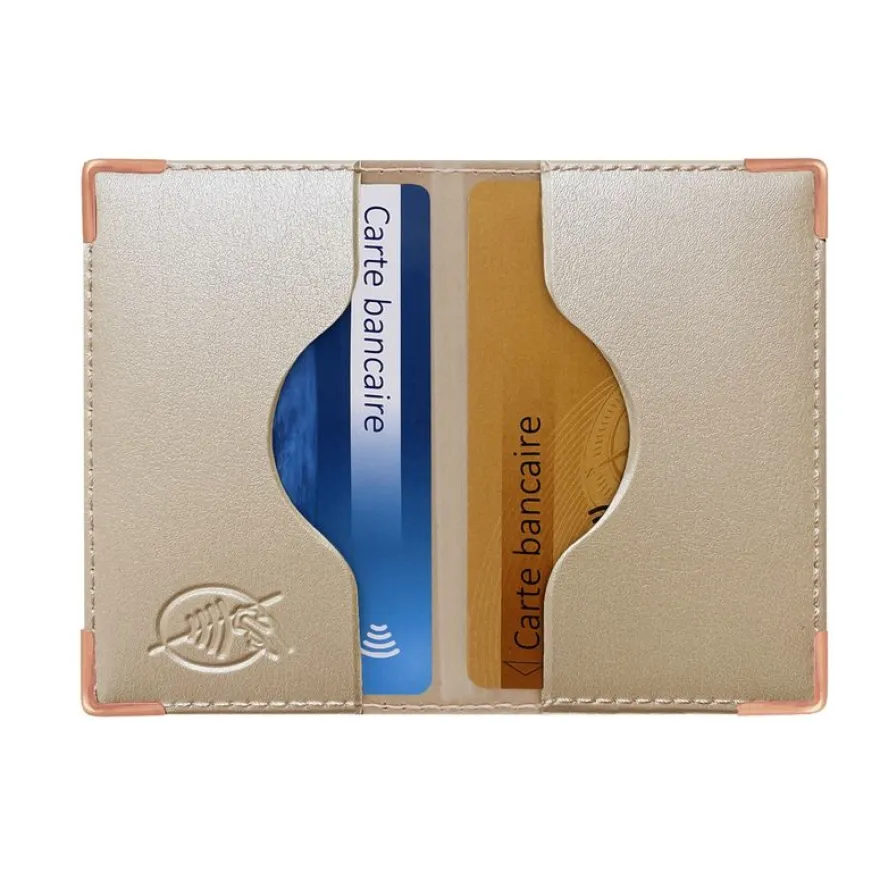 Color Pop - Etui anti-RFID pour 2 cartes bancaires - disponible dans différentes couleurs métallisées