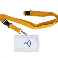 Color Pop - Porte-badge transparent avec cordon de sécurité - disponible dans différentes couleurs