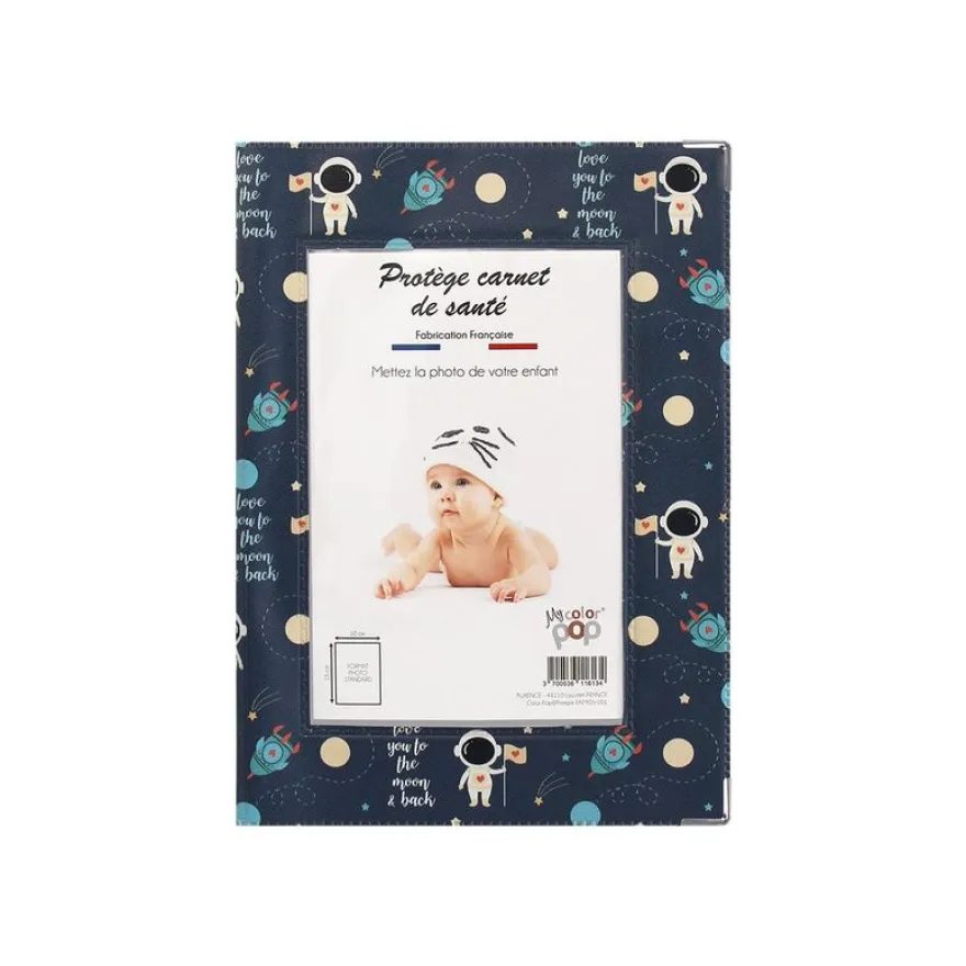 Color Pop - Protège carnet de santé enfant - Personnalisable - 16 x 22 cm - Différents motifs disponibles