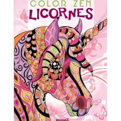 Color zen licornes fond printanier