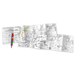 Coloriage nomade + crayon de couleur Animaux - 17 x 12,5 cm - Bouchut