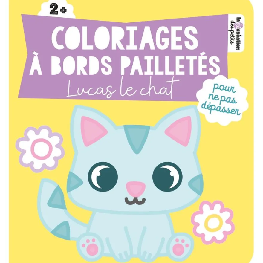Coloriages à bords pailletés - Lucas le chat