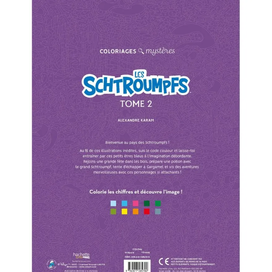 Coloriages mystères - Schtroumpfs Tome 2
