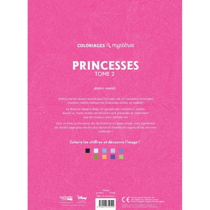 Coloriages mystères Disney - Princesses Tome 2
