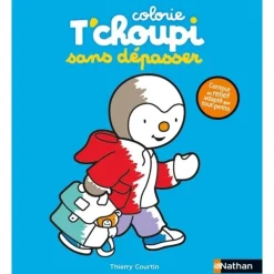 Colorie T'choupi sans dépasser (l'école)