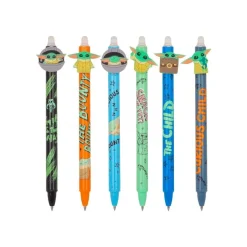 Colorino Mandalorian - Stylo effacable - Baby Yoda - non permanent - bleu - 0.5 mm - rétractable - avec gomme