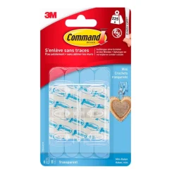 Command - Pack de 6 crochets et 8 languettes transparents
