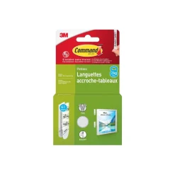Command - Languettes accroche-tableaux - 4 paires - petit - blanc