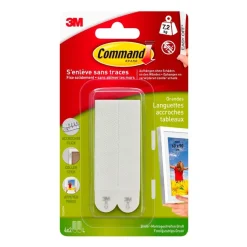 Command - Pack de 4 Languettes accroche tableaux blanches - larges