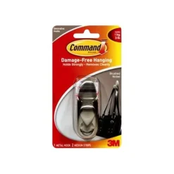 Command Forever Classic Medium - Crochet autocollant - nickel brossé