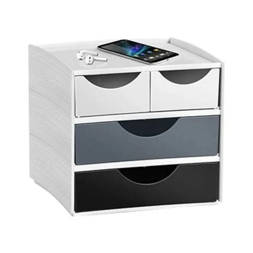 Confort by CEP - Mini module de classement - 2 petits tiroirs et 2 grands - gris minéral