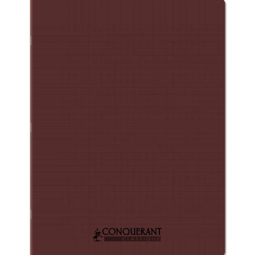 Conquérant Classique - Cahier polypro 24 x 32 cm - 96 pages - Grands Carreaux ( Seyès) - Marron
