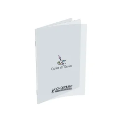 Conquérant Classique - Cahier de dessin polypro 24 x 32 cm - 48 pages blanches - transparent