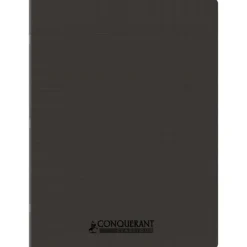 Conquérant Classique - Cahier polypro 24 x 32 cm - 96 pages - grands carreaux (Seyes) - noir