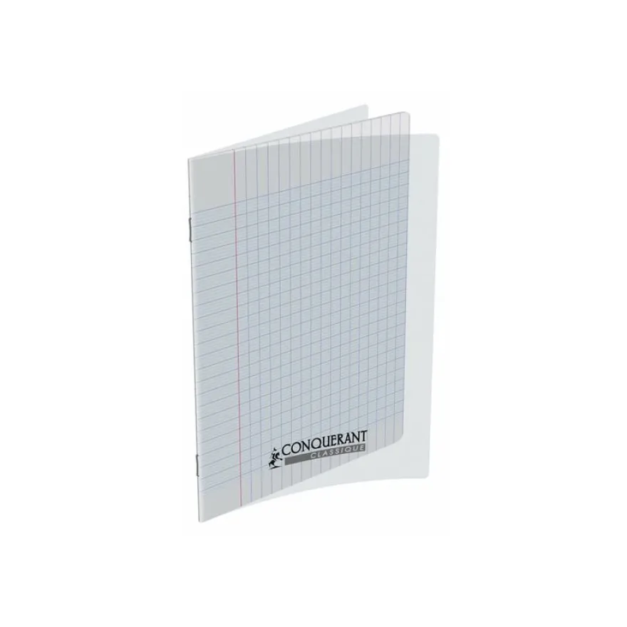 Conquérant Classique - Cahier polypro 17 x 22 cm - 48 pages - grands carreaux (Seyes) - transparent
