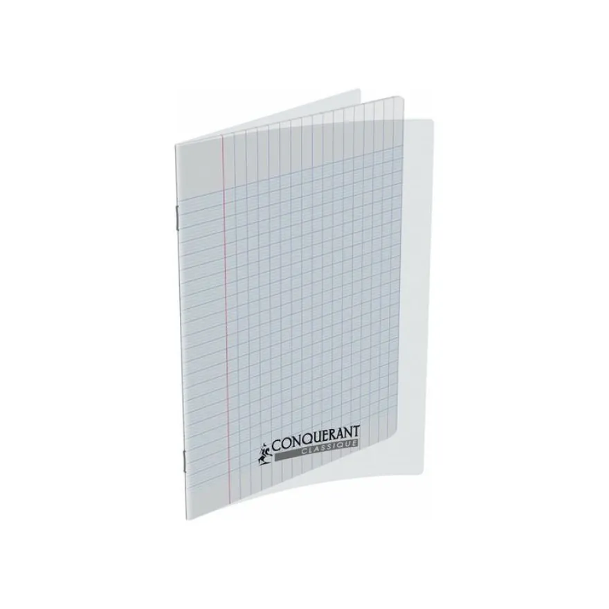 Conquérant Classique - Cahier polypro 24 x 32 cm - 48 pages - grands carreaux (Seyes) - transparent