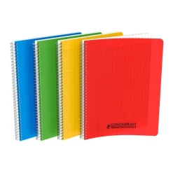 Conquérant Classique - Cahier polypro à spirale A4 (21x29,7cm) - 180 pages - grands carreaux (Seyes) - disponible dans différentes couleurs