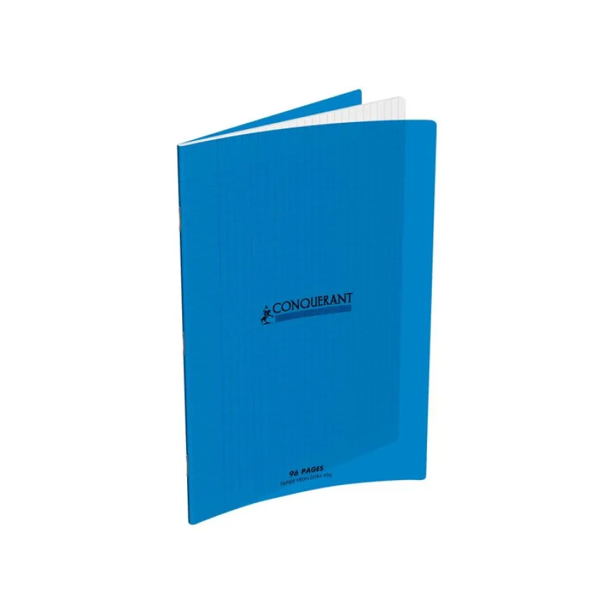Conquérant Classique - Cahier polypro 24 x 32 cm - 96 pages - grands carreaux (Seyes) - bleu