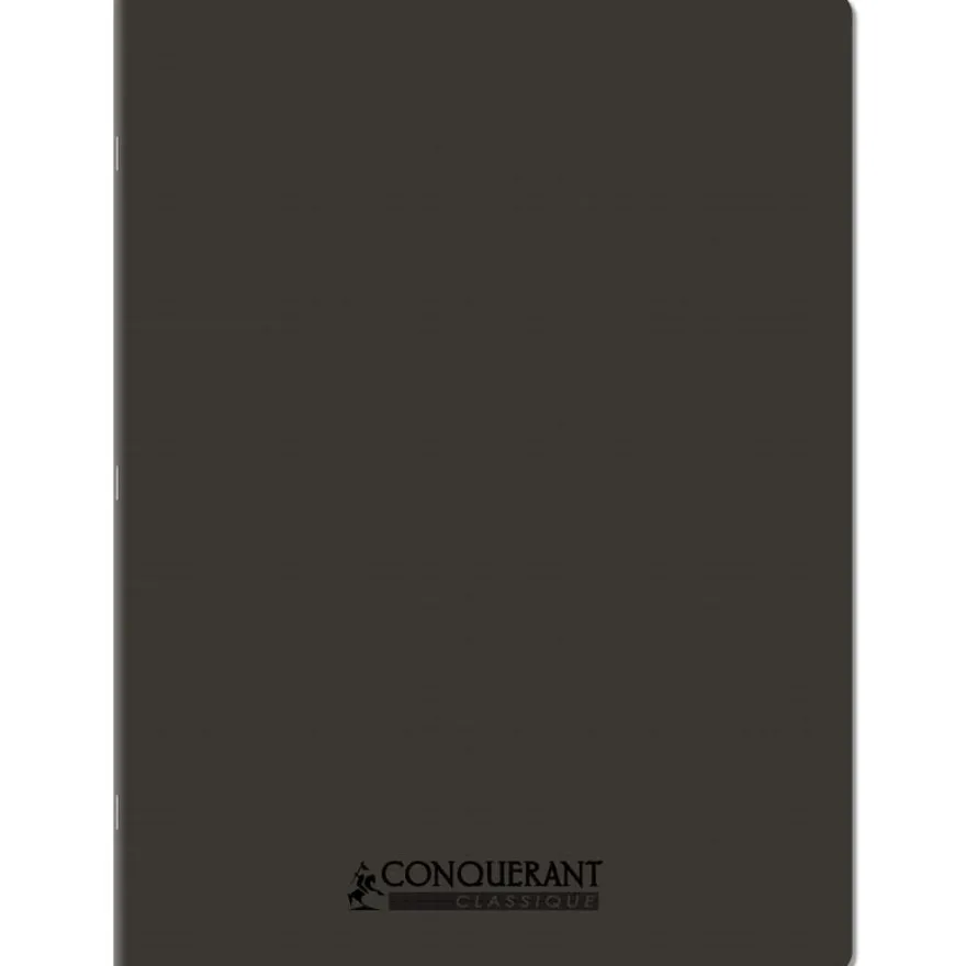 Conquérant Classique - Cahier polypro 24 x 32 cm - 96 pages - petits carreaux (5x5) - Noir