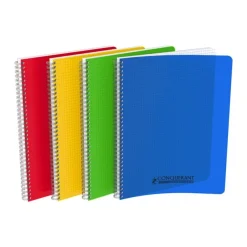 Conquérant Classique - Cahier polypro à spirale A4 (21x29,7cm) - 100 pages - petits carreaux (5x5 mm) - disponible dans différentes couleurs