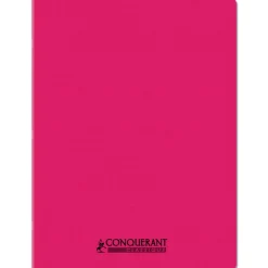 Conquérant Classique - Cahier polypro 24 x 32 cm - 96 pages - petits carreaux (5x5) - Rose