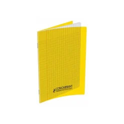 Conquérant Classique - Cahier polypro 17 x 22 cm - 48 pages - grands carreaux (Seyes) - jaune