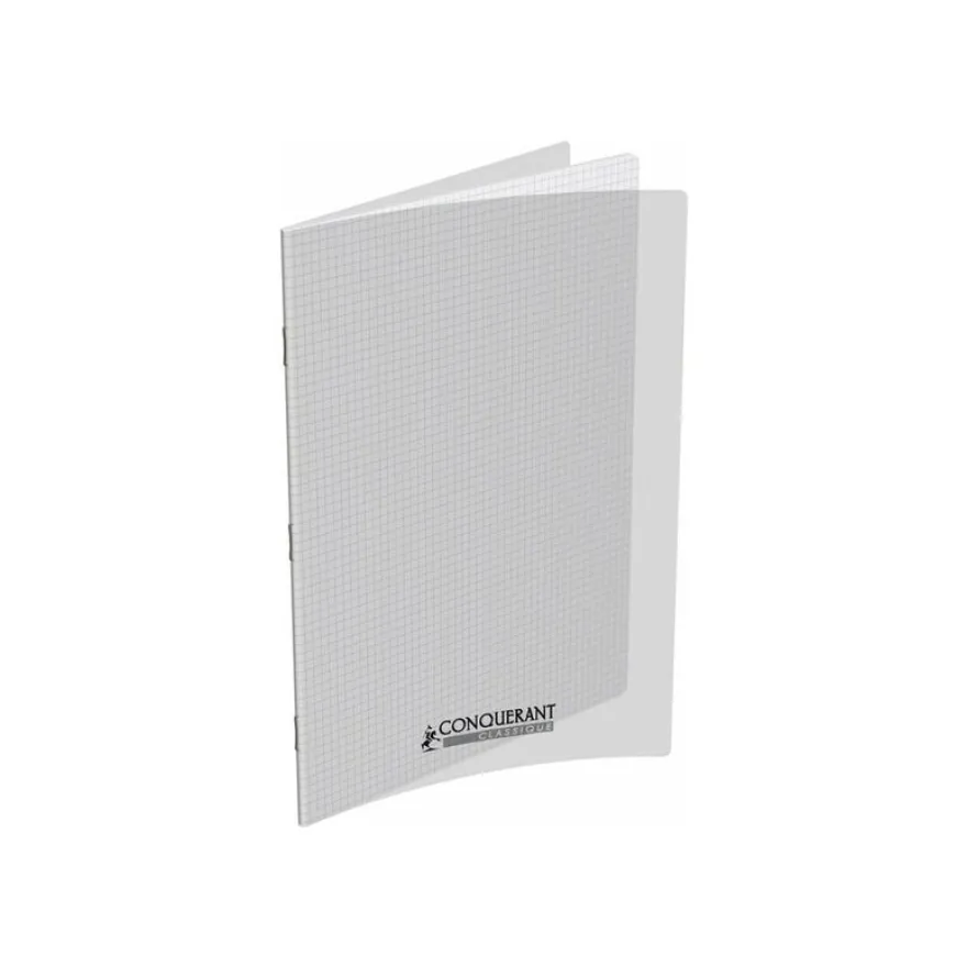Conquérant Classique - Cahier polypro 24 x 32 cm - 48 pages - petits carreaux (5x5mm) - transparent