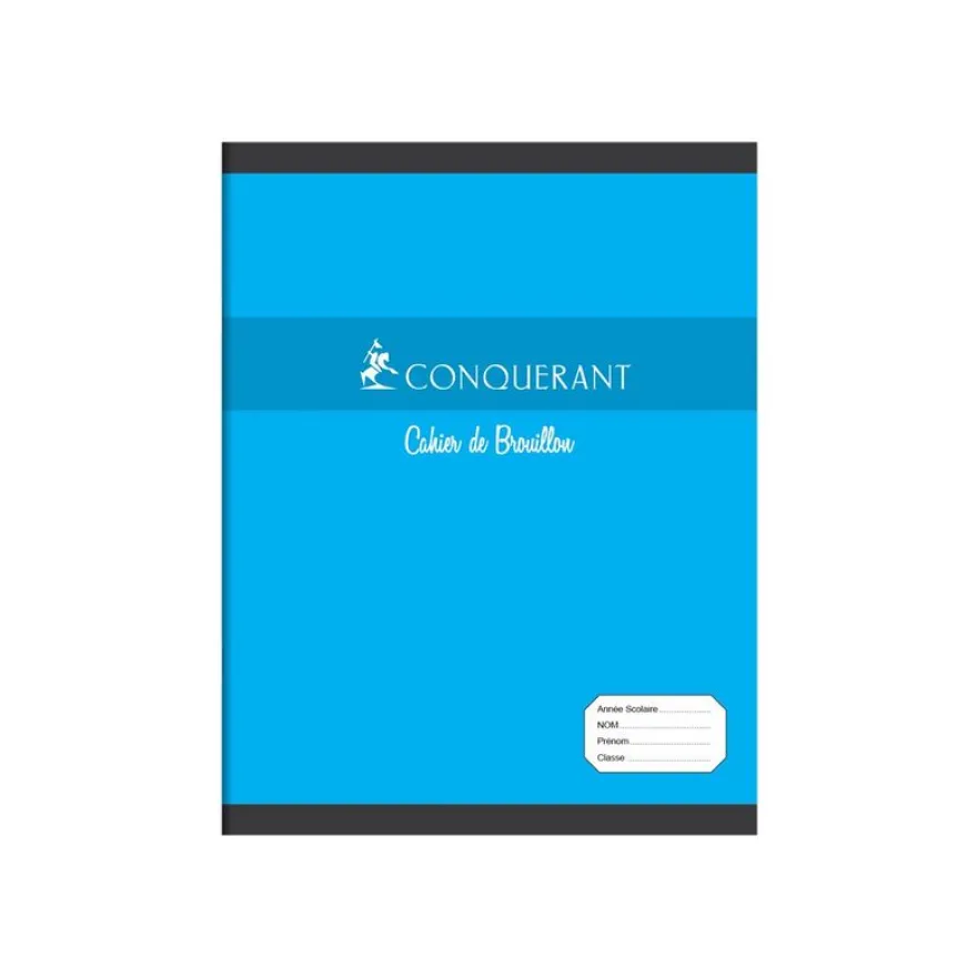 Conquérant Sept - Cahier de brouillon - 17 x 22 cm - 96 pages - grands carreaux (Seyes)