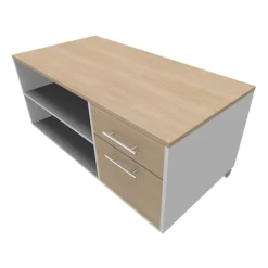 Console mobile INEO JET UP Bureau Vallée - L100 X H63 X P60 cm - 2 tiroirs dont 1 personnalisable en option - Finition imitation Chêne clair