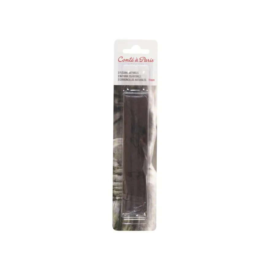 Conte A PARIS - Pack de 3 fusains naturels - diamètre 11 mm