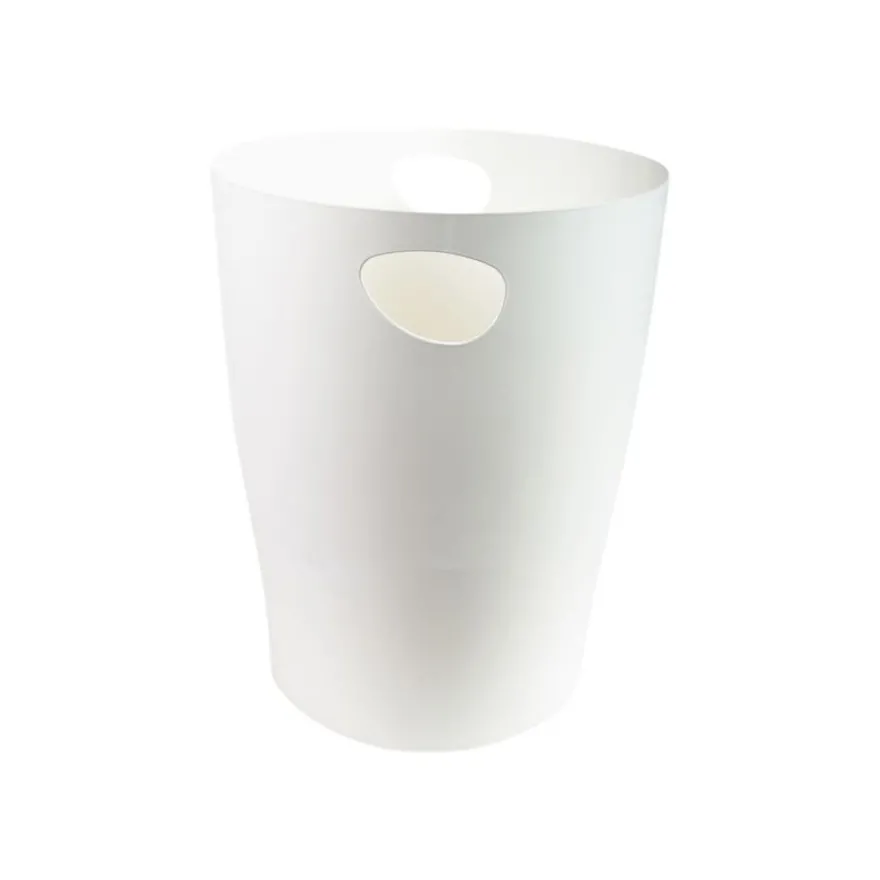 Corbeille à papier Exacompta ECOBIN 15L – Blanc - Polypropylène Recyclé - Certifié Ange Bleu - Poignées Intégrée