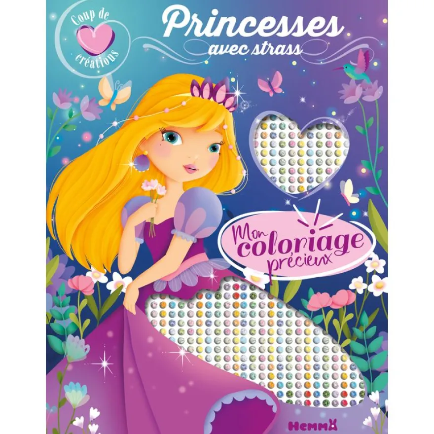 Coup de cur créations - Mon coloriage précieux - Princesses - Coloriage avec strass - Dès 5 ans
