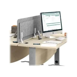 Écran de séparation acoustique pour bureau (sans support de fixation) - L120 x H43 cm - gris chiné