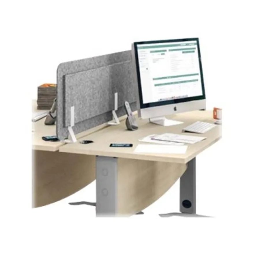 Écran de séparation acoustique pour bureau (sans support de fixation) - L120 x H43 cm - gris chiné