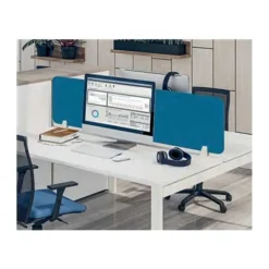 Écran de séparation acoustique pour bureau (sans support de fixation) - L180 x h40 cm - bleu denim