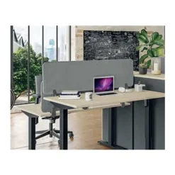 Écran de séparation acoustique pour bureau (sans support de fixation) - L160 x h40 cm - gris chiné